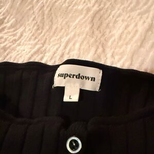 Superdown Black Ribbed Knit Top